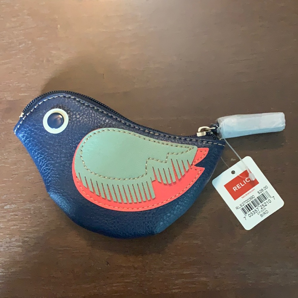 Relic bird keychain coin purse